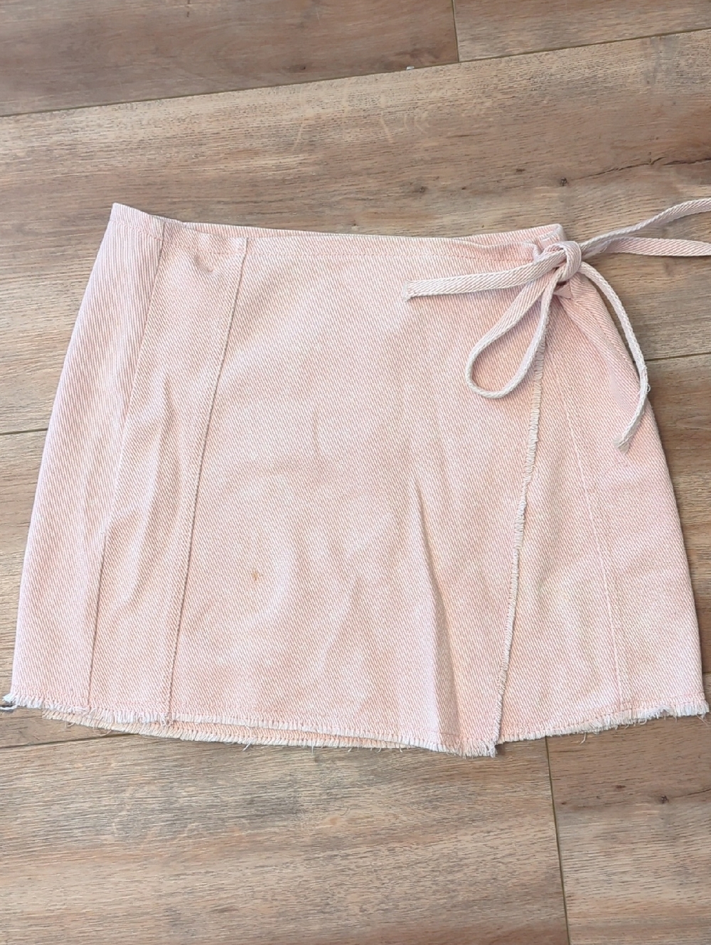 She & Sky Tie-Waist Mini Skirt in Blush Pink, Small